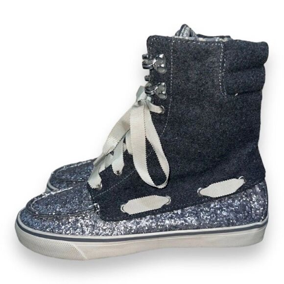 Sperry Top-Sider Acklins Charcoal/Silver Glitter 9302084 Women's 7.5 - Picture 1 of 10